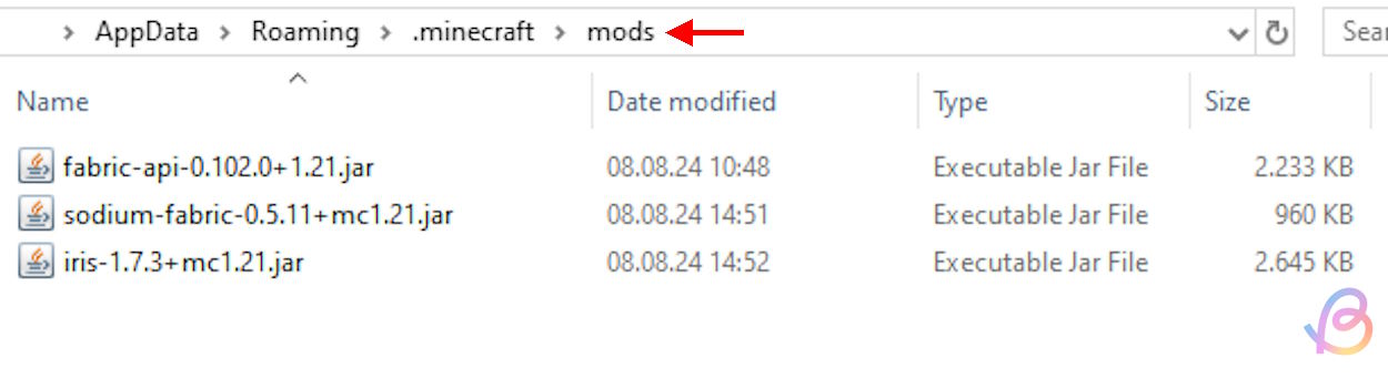 Siirrä natrium- ja iiristiedostot mods-kansioon