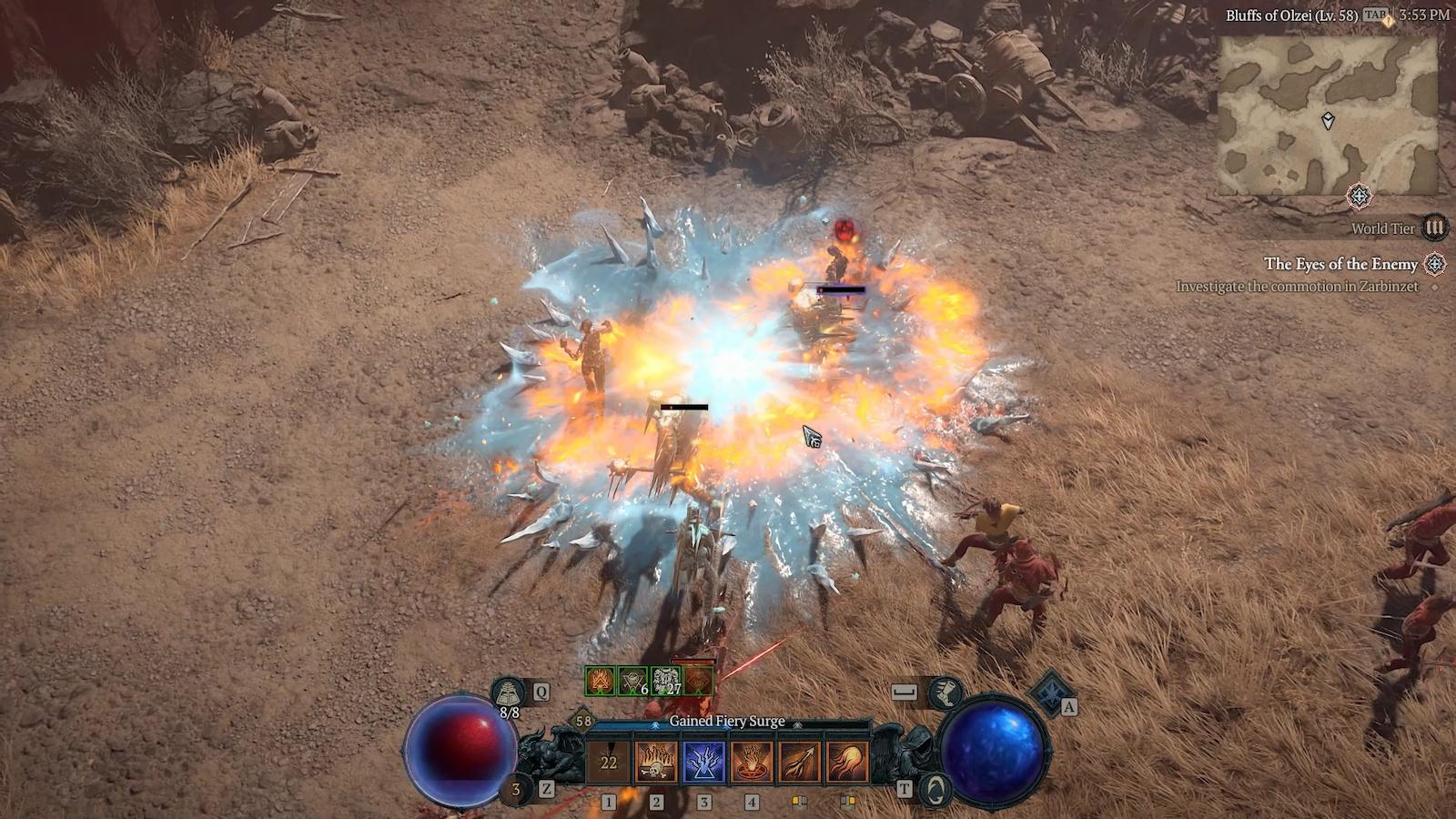 diablo 4 firewall stregone lancia nova di gelo