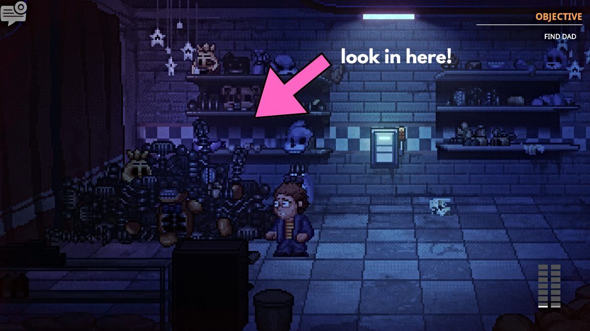 Pile de pièces animatroniques dans FNAF Into the Pit