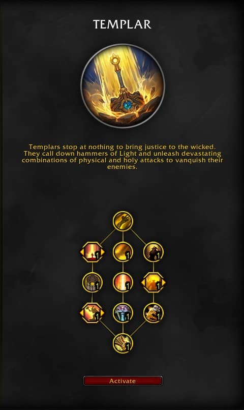 Les talents des Templiers pour le Paladin Ret dans WoW: The War Within