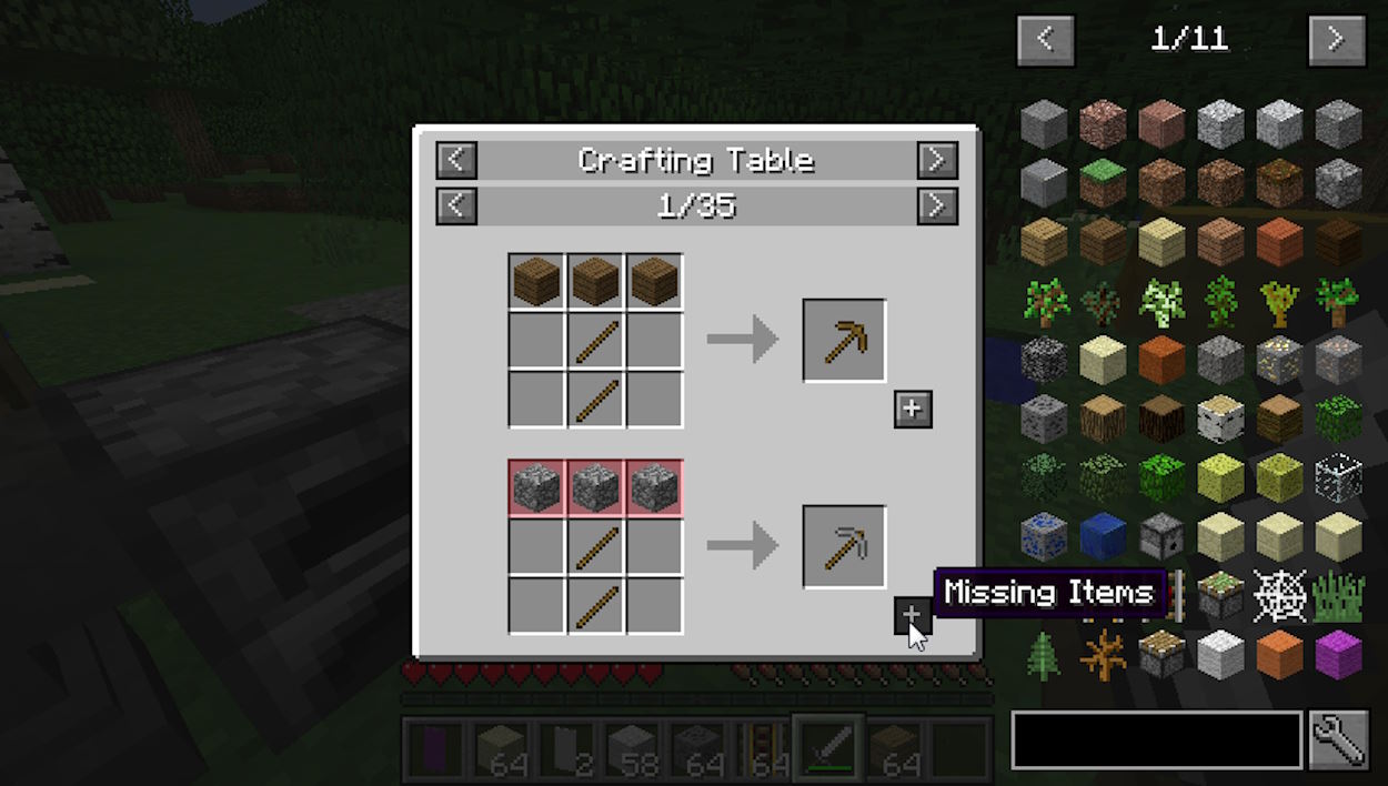 Just Enough Items (JEI) Minecraft Fabric mod