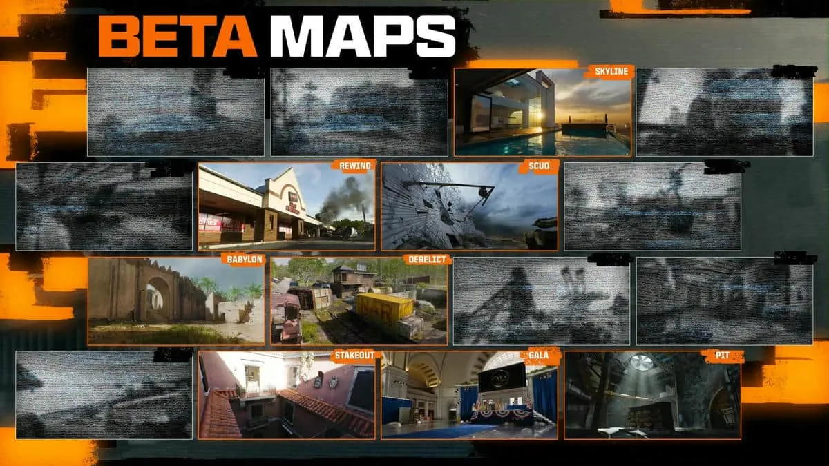 Liste des cartes bêta de Call of Duty Black Ops 6
