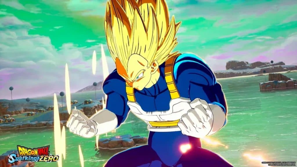 A picture of Vegeta in Dragon Ball Sparking Zero.