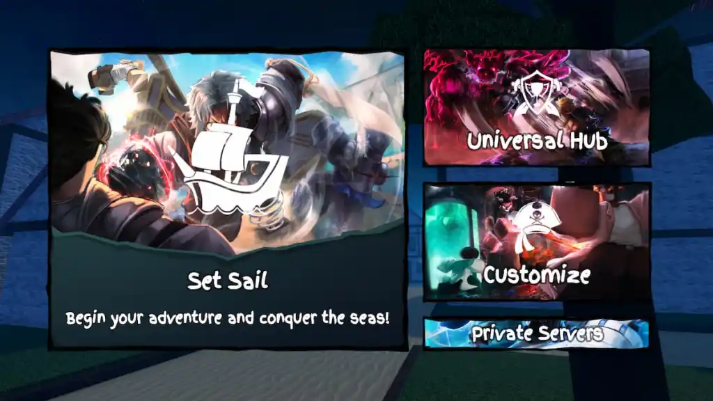 Le menu principal de Roblox GPO
