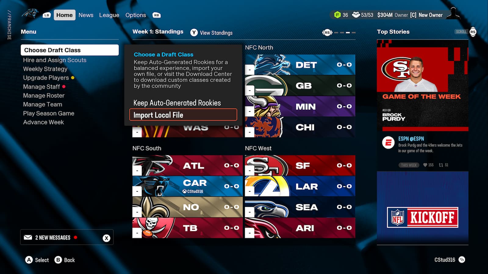 Importuj Madden 25