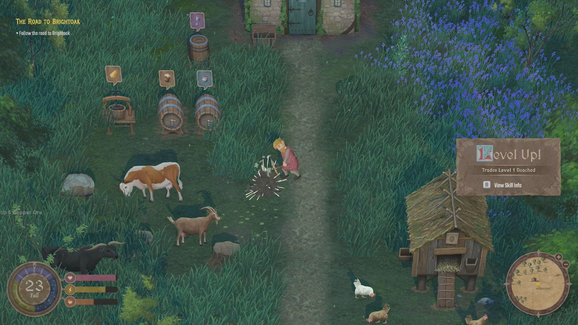 Gameplay screenshot of Mirthwood Farm.
