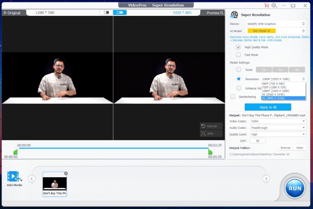 Vidéo de la fonction Super Resolution