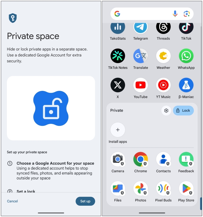 Android Private Space 15 - Nothing OS 3.0
