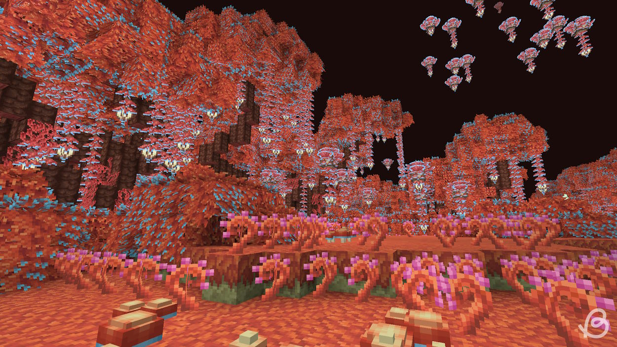 Biome orange dans le mod BetterEnd qui devrait être dans la mise à jour End
