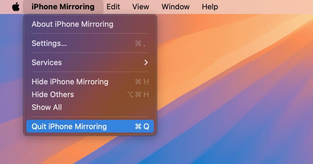 Exit iPhone Mirrorring Feature on Mac