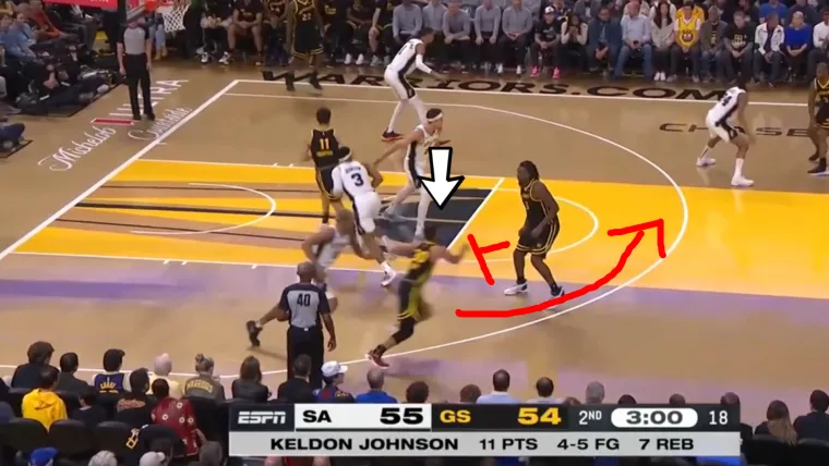Curry flies off screen for 3 seconds Curry flies off screen for 3 seconds