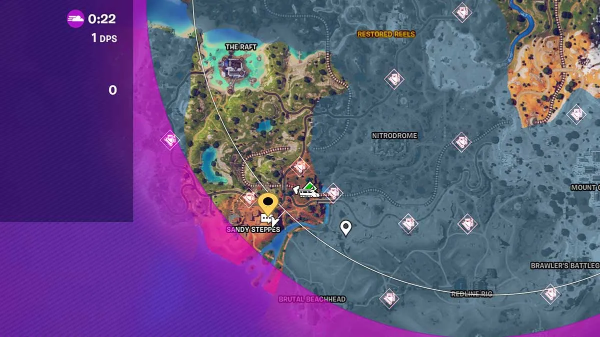 Mappa di Fortnite che indica la posizione di Hope
