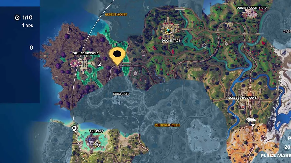 Mappa di Fortnite che indica la posizione di Scout