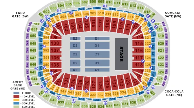 NRG Stadium concert map