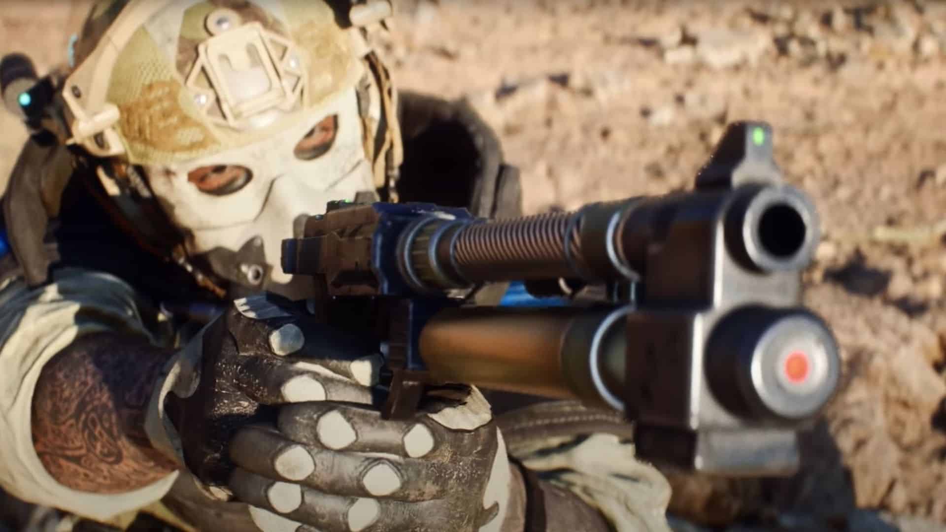 player pointing a weapon at the sky in battlefield 2042