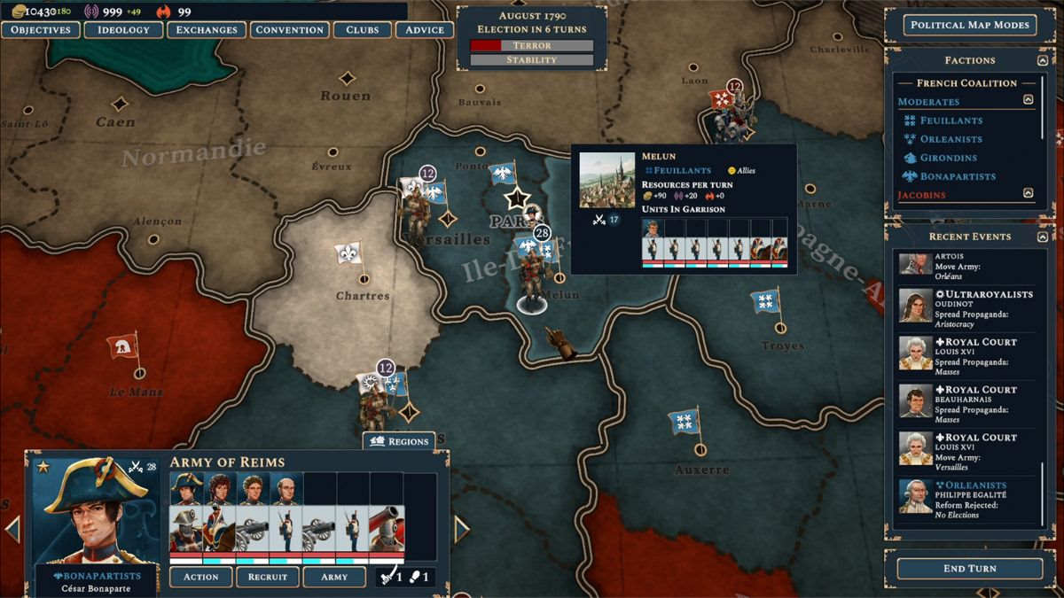 Bonaparte's game map
