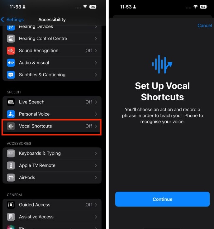 Set up voice shortcuts for Siri