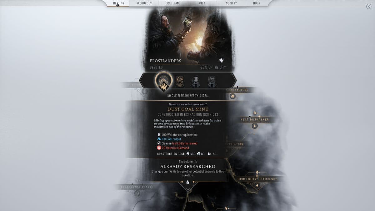 Frostpunk-2-Viện nghiên cứu-Mở khóa-và-Ưu tiên-Ý tưởng nghiên cứu