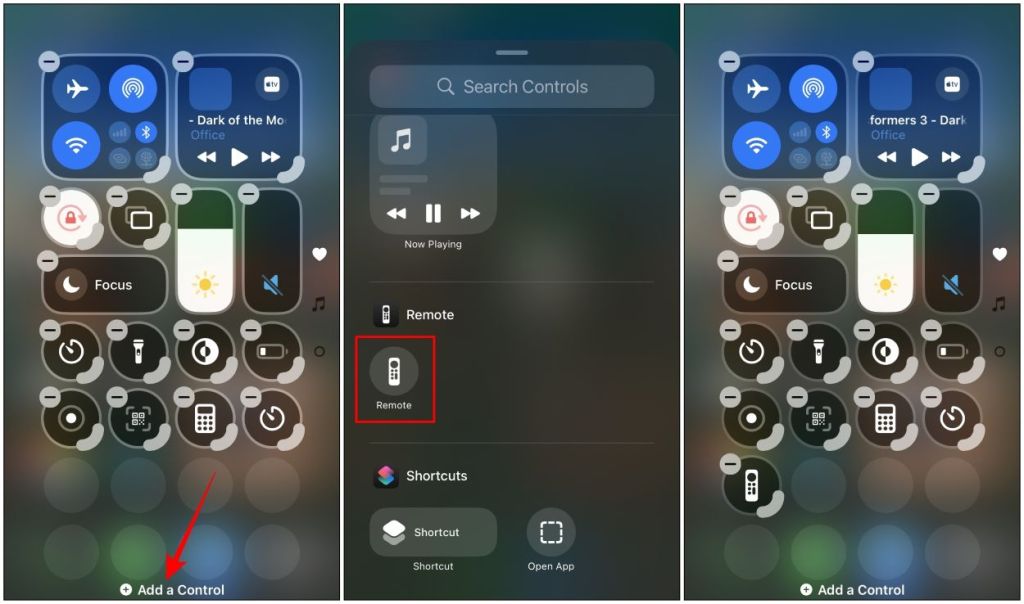 Add Apple TV Remote to Control Center
