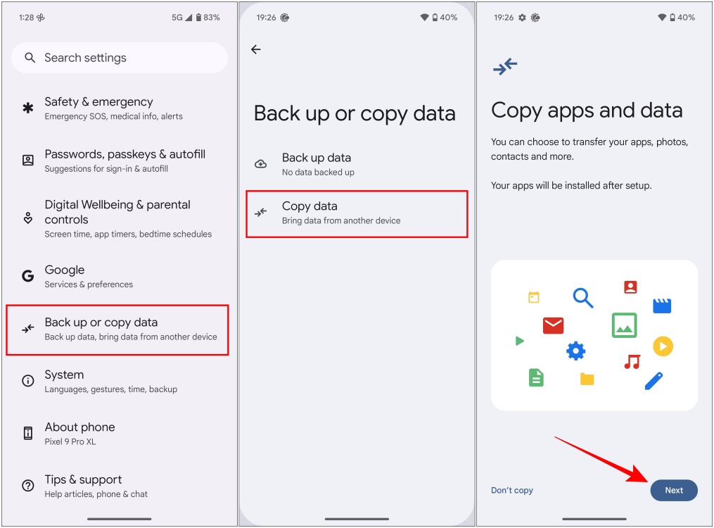 Pixel 9 Data Backup and Copy