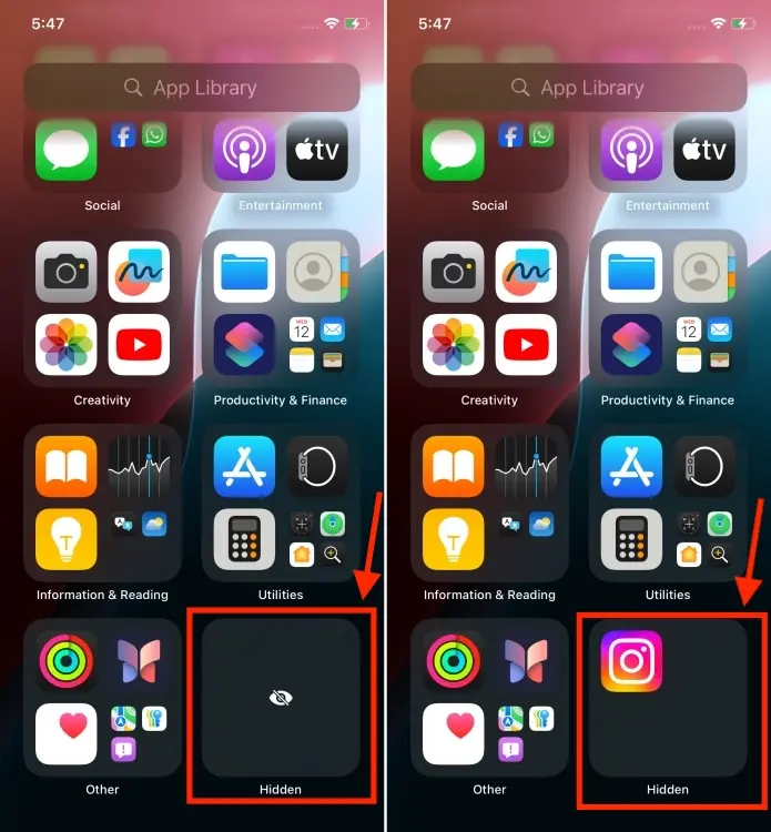Otwórz ukryte aplikacje w systemie iOS 18