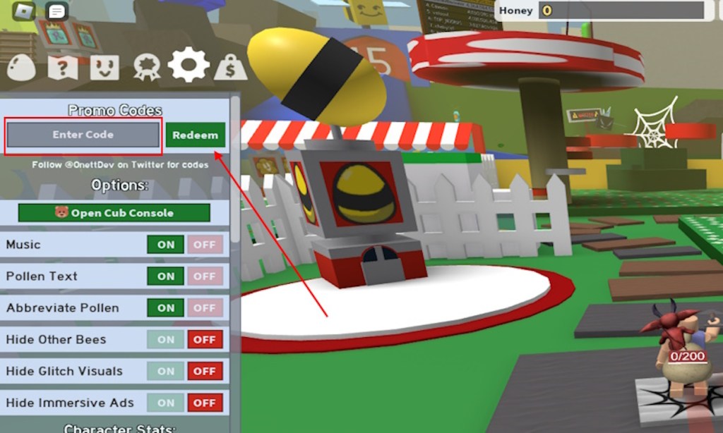 Updated Code Redemption Option for Bee Swarm Simulator