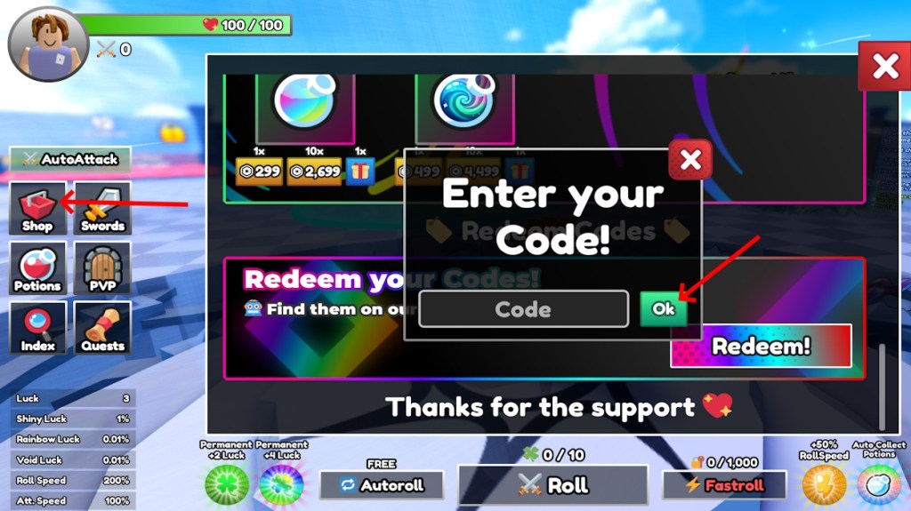 Zrealizuj kody dla Dungeon RNG