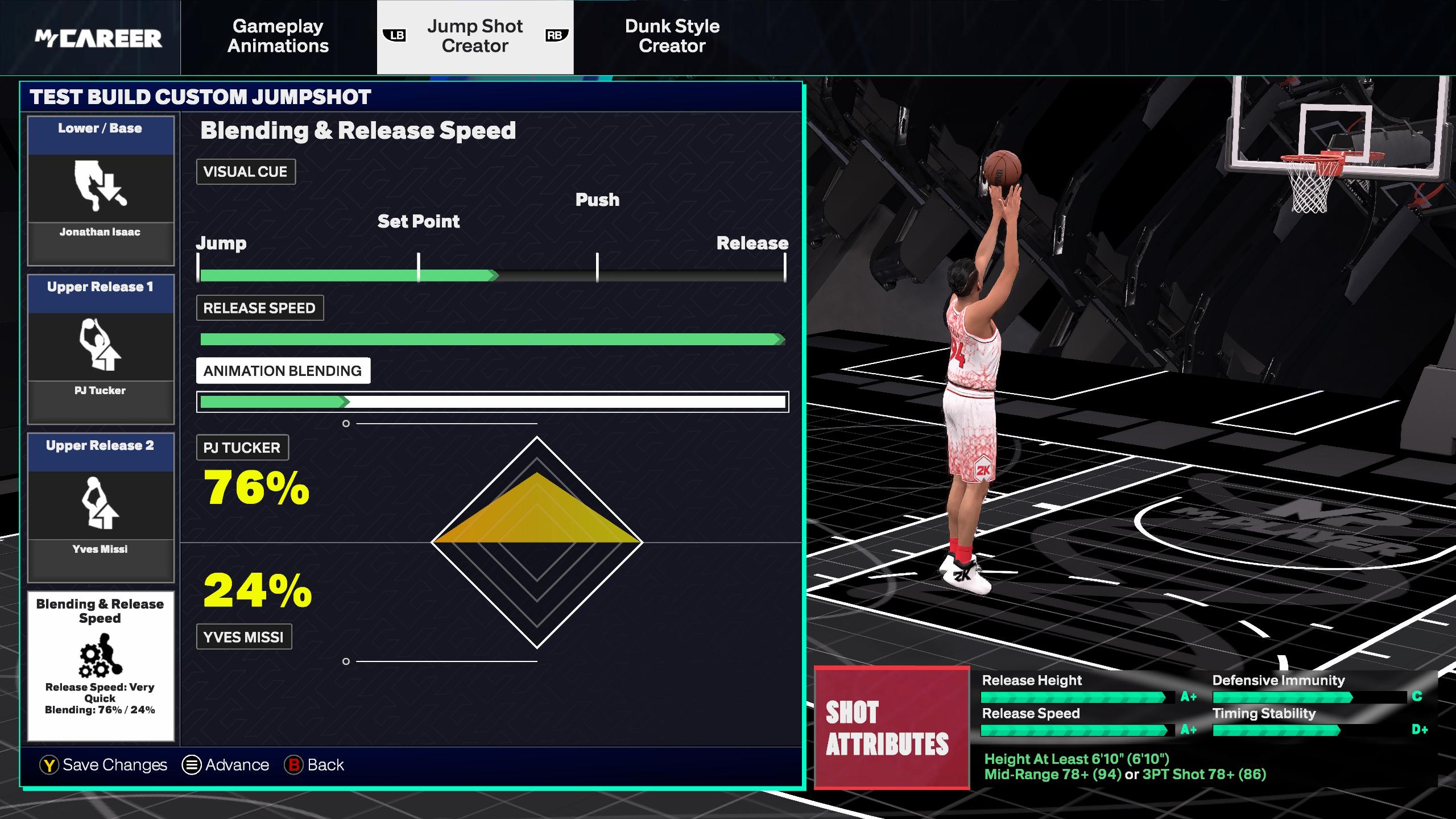 Créateur de Jump Shot dans NBA 2K25.