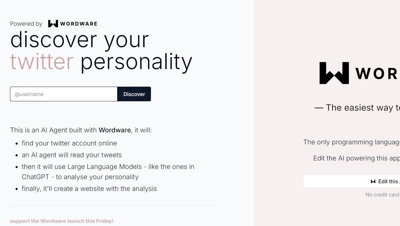 Wordware AI Home Page