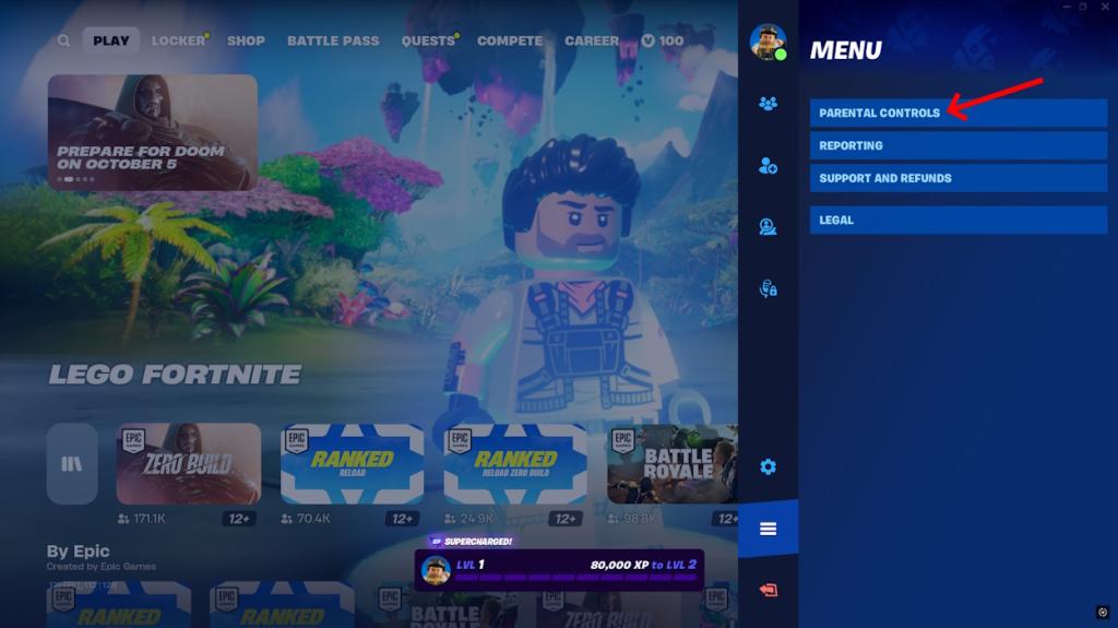 Fortnite parental controls