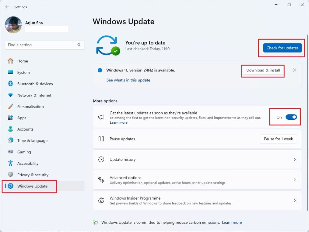pobierz i zainstaluj aktualizację systemu Windows 11 24h2