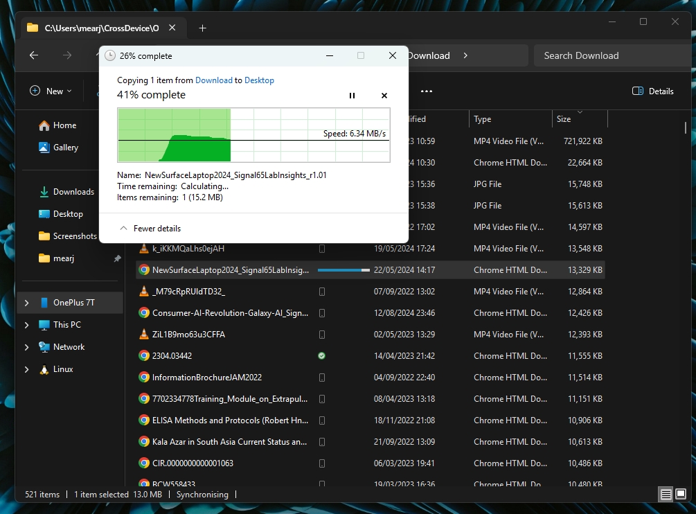 transférer des fichiers entre Android et Windows 11
