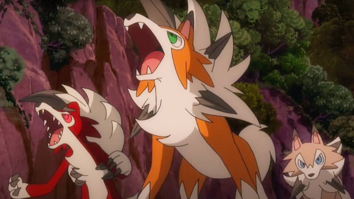 Cả ba dạng Lycanroc khác nhau đứng cùng nhau và gầm lên
