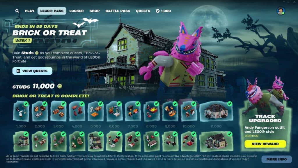 Fortnitemares LEGO Battle Pass
