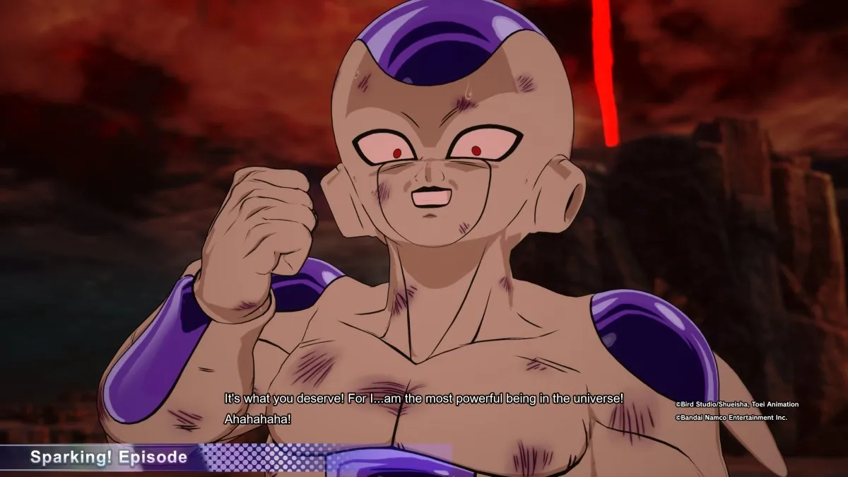 Frieza victorious against Goku in Dragon Ball Sparking Zero.