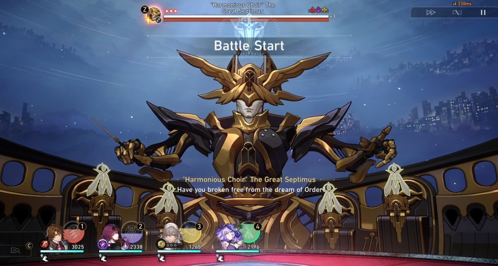Sunday Boss Fight Harmonischer Chor der Große Septimus