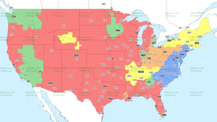 1729436144 265 Week 7 NFL Broadcast Schedule CBS and Fox Coverage Map.webp