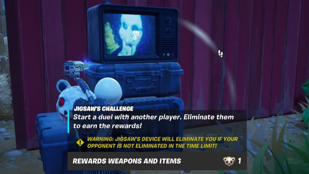 Zrzut ekranu przedstawiający Wyzwanie Jigsaw w Fortnite.