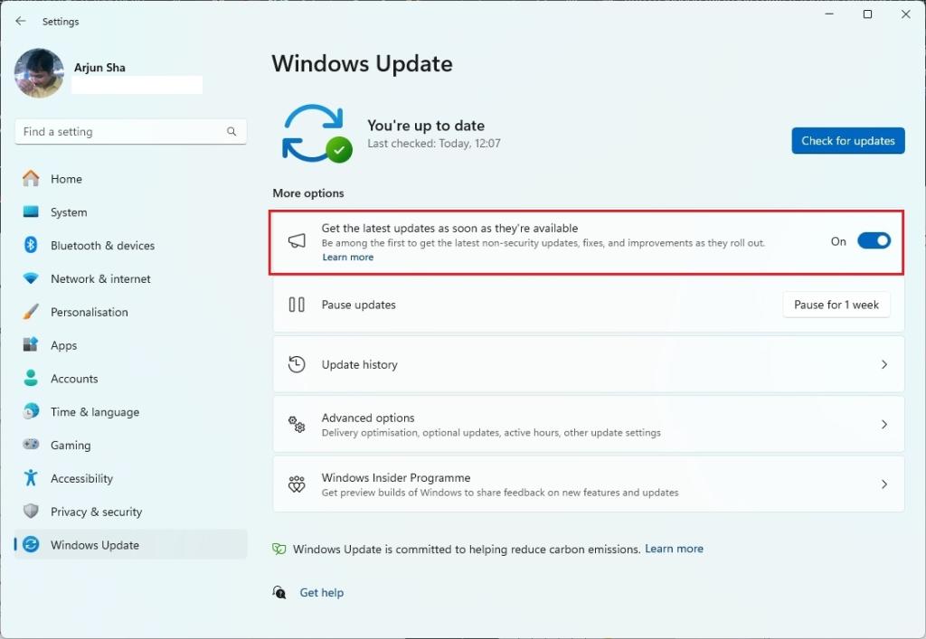 pobierz wcześniej aktualizację systemu Windows 11 24h2