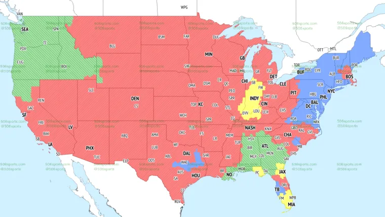 Week 7 NFL Broadcast Schedule CBS and Fox Coverage Map.webp