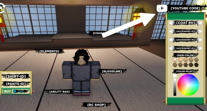 Einlösefeld im Roblox-Spiel Shindo Life