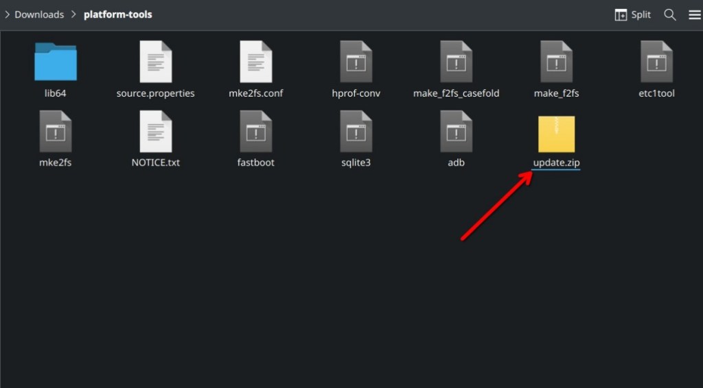 siirtää One UI 7 -päivityksen zip-tiedosto alustan työkaluihin
