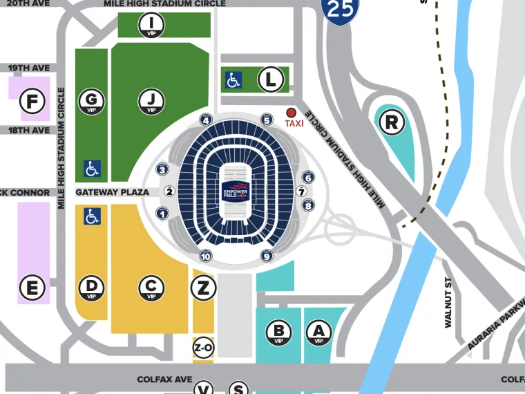 Plan de stationnement de Mile High