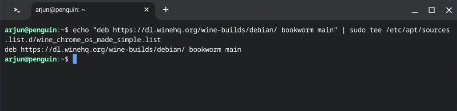 Ajouter le référentiel de vin à Chromebook Linux