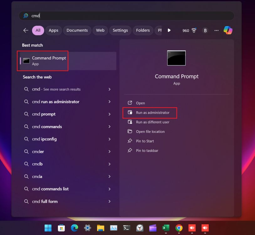 mở cmd trong win 11