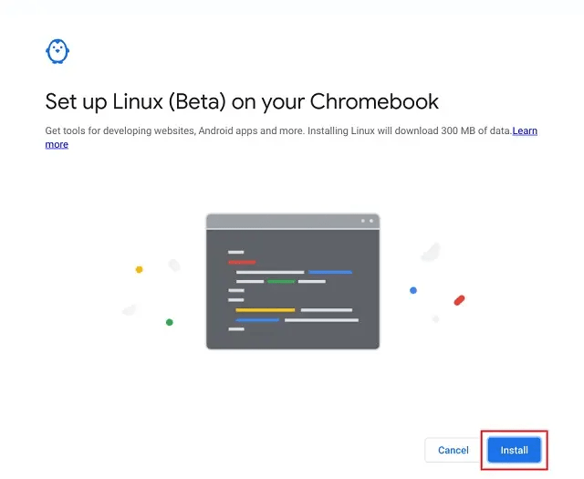 Configurez Linux sur Chromebook