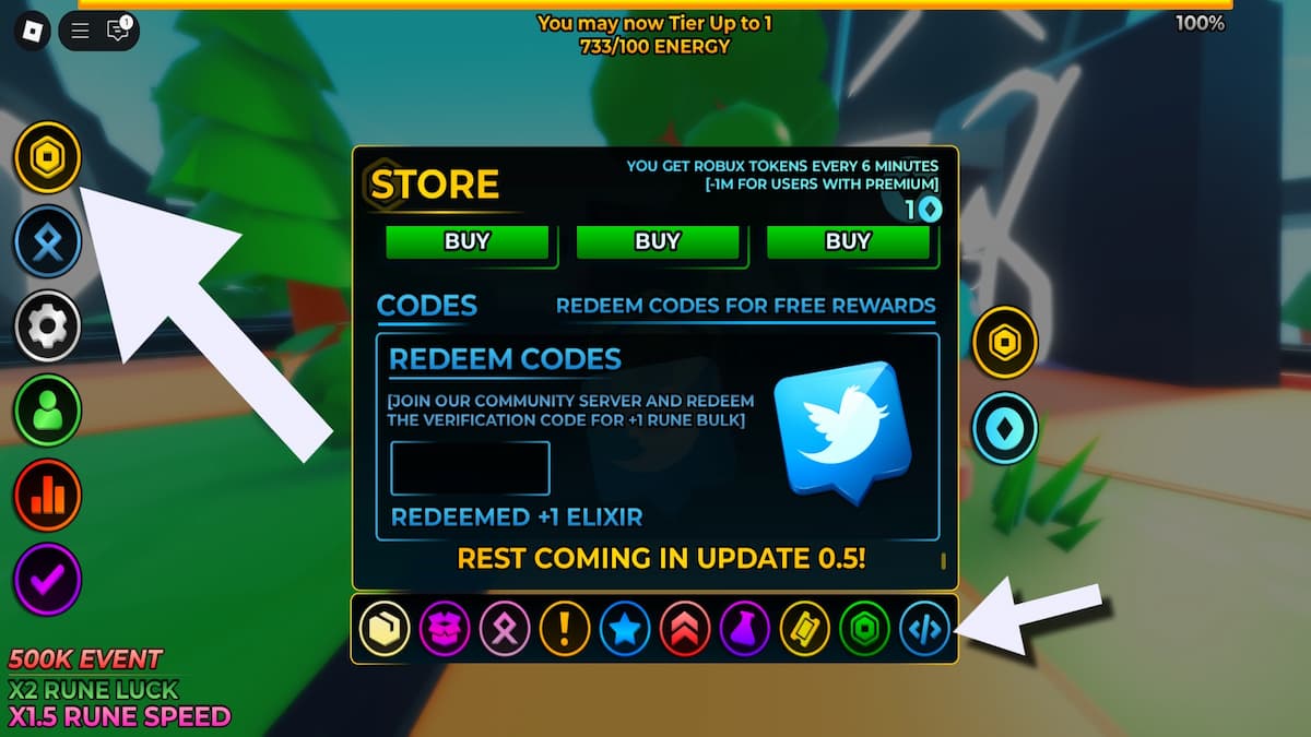 How to redeem codes in Ascender Incremental.