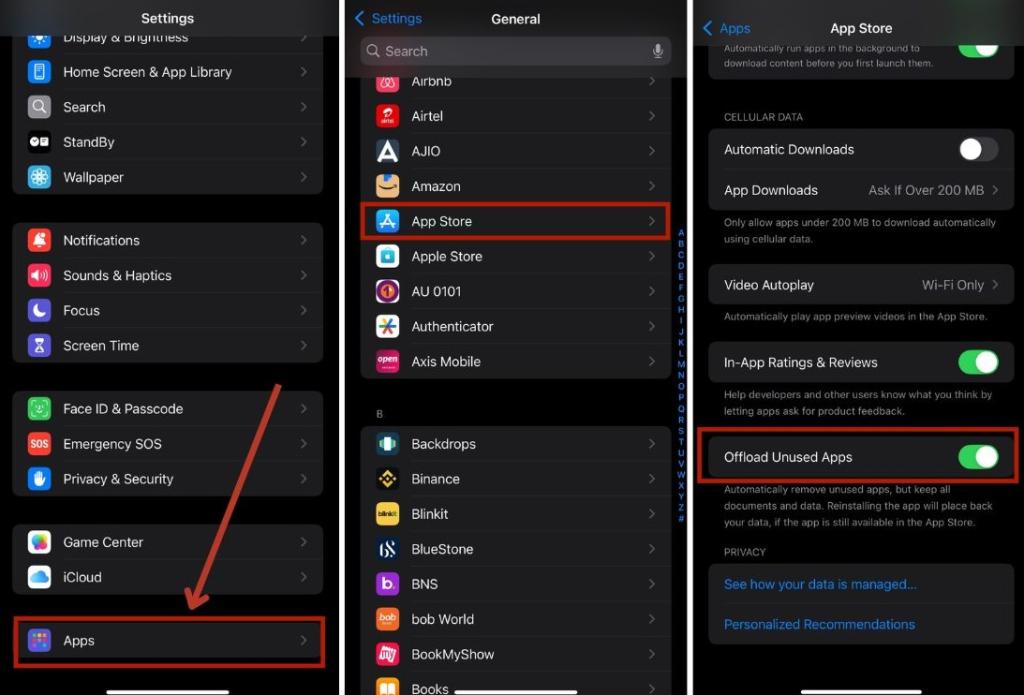 Descargar aplicaciones no utilizadas en iPhone