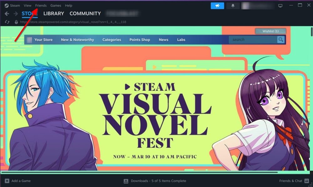 Steam -kotisivu promootiobannerilla