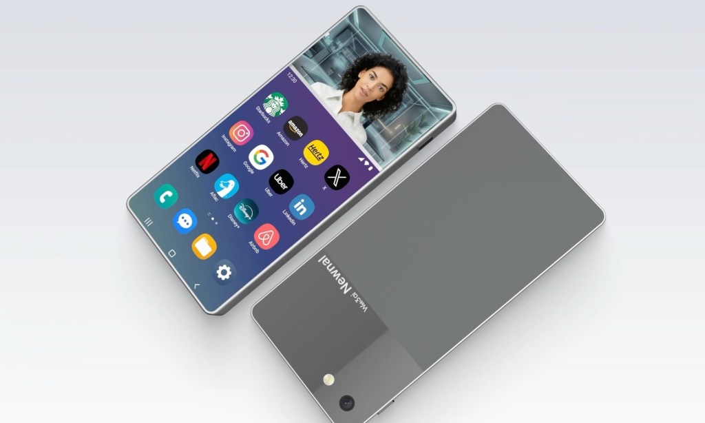 Immagine del prodotto del nuovo telefono AI con sfondo bianco